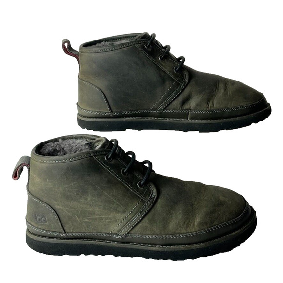 UGG Neumel Chukka Boot Men\'s Size 8 Nubuck Leather Shoes Dark Green Lined